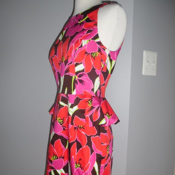 Kate Spade Peplum Rio Tropical Floral Sheath Dress‎ - Picture 6 of 13